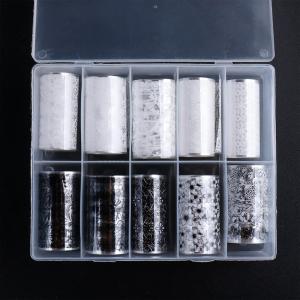 (10 Rolls) Nail Foil Transfer Sticker DIY Holographic Nail Decoration, 10 Designs Laser Nail, Women