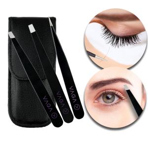 3 PCS Professional Stainless Steel Eyebrow Hair Removal Tweezer Set