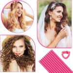 10 Pieces Heatless Curls, Flexible Hair Rollers, Flexible Curling Rods, (Pack of 1).multicolor