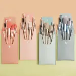 PRIMUM 8 PCS Mini Makeup Brush Set with Case, Portable Foundation Brush Kit Travel,