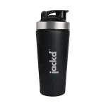 Premium Steel Shaker with Measurement | Shaker Bottle | Gym Bottles for Men | 100% Leakproof750ml | (Black).