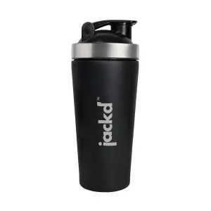 Premium Steel Shaker with Measurement | Shaker Bottle | Gym Bottles for Men | 100% Leakproof750ml | (Black).