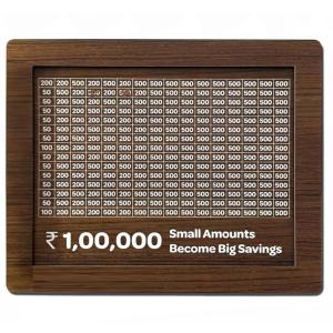 Money Saving Box for Adult and Kids 1 Lakh Wooden Piggy Bank: Premium Money Saving Box  Stylish Kiddy Money Bank 1 Pcs