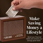 Wooden Money Piggy Bank with Savings Chart 100,000 Rupees ( 1 Piece).