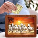 Wooden Money Piggy Bank with Savings Chart 100,000 Rupees ( 1 Piece).