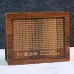 Wooden Money Piggy Bank with Savings Chart 100,000 Rupees ( 1 Piece).