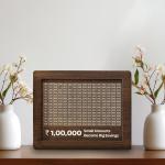 Wooden Money Piggy Bank with Savings Chart 100,000 Rupees ( 1 Piece).