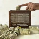 Wooden Money Piggy Bank with Savings Chart 100,000 Rupees ( 1 Piece).
