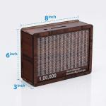 Wooden Money Piggy Bank with Savings Chart 100,000 Rupees ( 1 Piece).