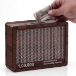 Wooden Money Piggy Bank with Savings Chart 100,000 Rupees ( 1 Piece).