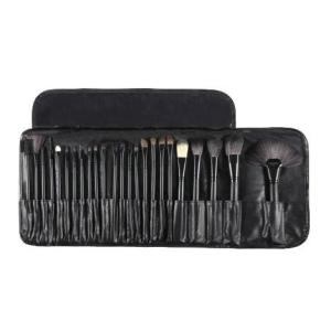 Premium Makeup Brushes Set Black 24 Piece Complete Cosmetic Brush Collection for Foundation Blending Power Blush Eyeshadow