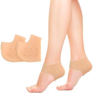 Silicone Gel Heel Socks for Swelling, Pain Relief, Foot Care Ankle Support Pad (Skin Color) pack of 1
