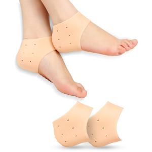 Silicone Gel Heel Socks for Swelling, Pain Relief, Foot Care Ankle Support Pad (Skin Color) pack of 1