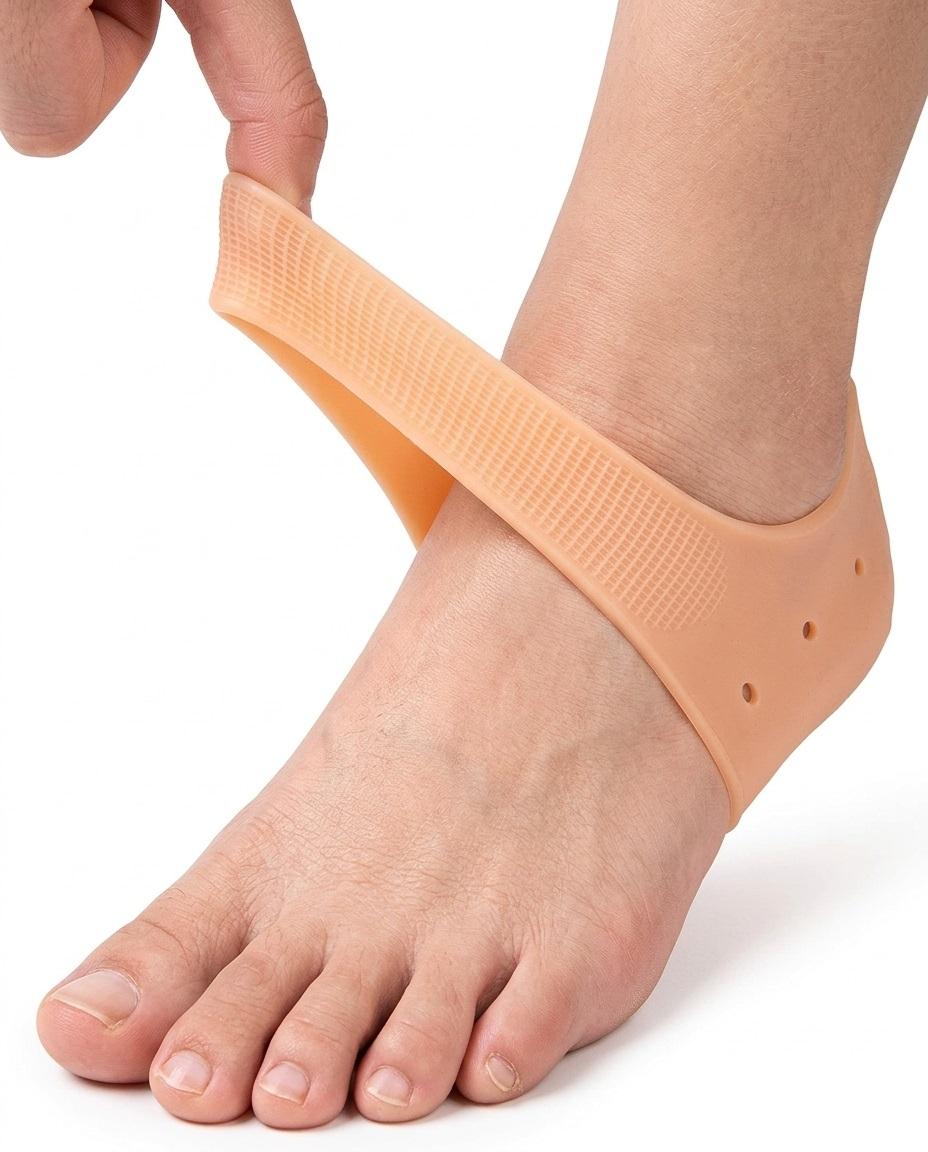 Silicone Half Heel Protector Socks Moisturizing Socks For Foot-Care, Heel.( 1 Pair).