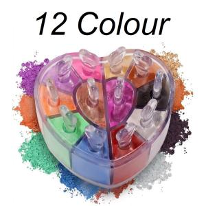 Professional 12 Colors Heart Shape eyeshadow powder plate (Multicolor) 1 Piece.