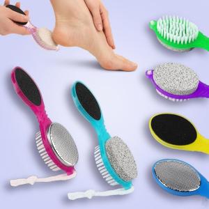 4 In 1 Foot Pedicure Brush, Pumice Foot Tool Stone, Scrubber & File For Soft Care(Pack of 1).