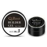 Builder Gel white with spider gel black for for Nail Extension UV/LED (Pack of 2).
