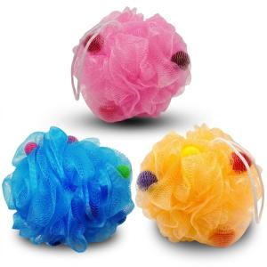 Sponge – Premium Round Loofah Body Wash Puff and Shower Scrubber (Pack of 3)
