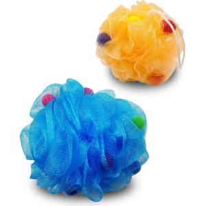 Sponge – Premium Round Loofah Body Wash Puff and Shower Scrubber (Pack of 2)