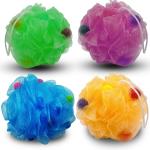 Sponge – Premium Round Loofah Body Wash Puff and Shower Scrubber (Pack of 4)