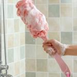Loofah Back Scrubber for Shower, Long Handle Bath Sponge Shower Brush 2 Pcs