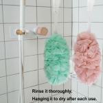 Loofah Back Scrubber for Shower, Long Handle Bath Sponge Shower Brush 2 Pcs
