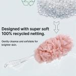 Loofah Back Scrubber for Shower, Long Handle Bath Sponge Shower Brush 2 Pcs