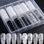 (10 Rolls) Nail Foil Transfer Sticker DIY Holographic Nail Decoration, 10 Designs Laser Nail, Women