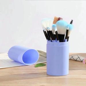 12pcs Professional Make Up Brush for Foundation Blush, Portable Storage Box, Best Gift Kit (Blue)
