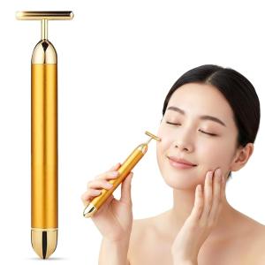 24k Golden Pulse Facial Massager, T-Shape Electric Sign Face Massage Tools ( Pack of 1).
