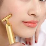 24k Golden Pulse Facial Massager, T-Shape Electric Sign Face Massage Tools ( Pack of 1).