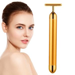 24k Golden Pulse Facial Massager, T-Shape Electric Sign Face Massage Tools ( Pack of 1).