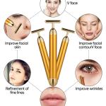 24k Golden Pulse Facial Massager, T-Shape Electric Sign Face Massage Tools ( Pack of 1).