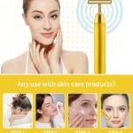 24k Golden Pulse Facial Massager, T-Shape Electric Sign Face Massage Tools ( Pack of 1).