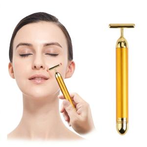 24k Golden Pulse Facial Massager, T-Shape Electric Sign Face Massage Tools ( Pack of 1).