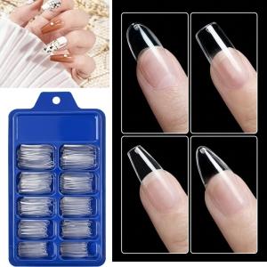 100pcs Transparent Nails and 2 pcs fake nails glue .