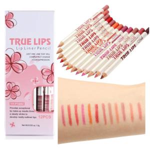 High quality makeup matte colorful wood material lipliner lip pencil 1 pcs