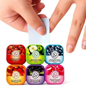 Nail Polish Remover Wipes (Set of 6).