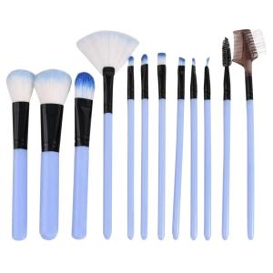 12pcs Professional Make Up Brush for Foundation Blush, Portable Storage Box, Best Gift Kit (Blue)