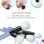 12pcs Professional Make Up Brush for Foundation Blush, Portable Storage Box, Best Gift Kit (Blue)