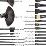 24 Piece Makeup Brush Set with PU Leather Case (Black)