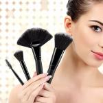 24 Piece Makeup Brush Set with PU Leather Case (Black)